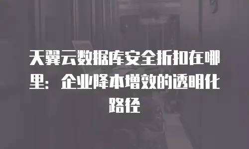 天翼云数据库安全折扣在哪里：企业降本增效的透明化路径