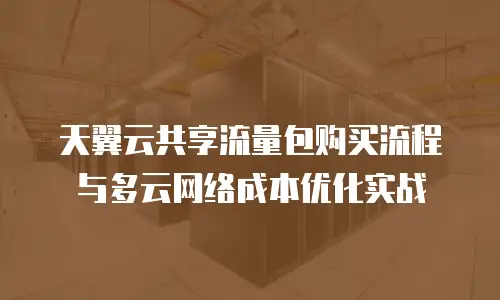 天翼云共享流量包购买流程与多云网络成本优化实战