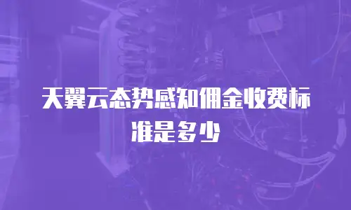 天翼云态势感知佣金收费标准是多少