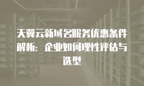 天翼云新域名服务优惠条件解析：企业如何理性评估与选型