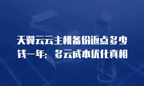 天翼云云主机备份返点多少钱一年：多云成本优化真相