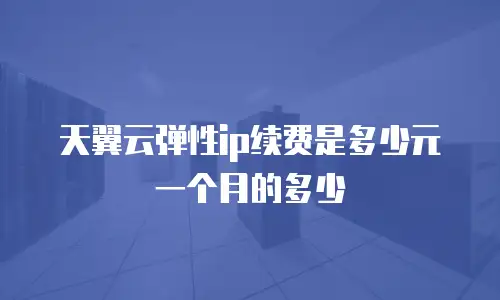 天翼云弹性ip续费是多少元一个月的多少