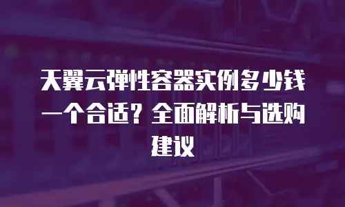 天翼云弹性容器实例多少钱一个合适？全面解析与选购建议