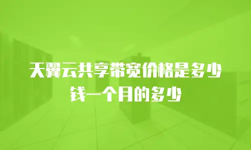 天翼云共享带宽价格是多少钱一个月的多少