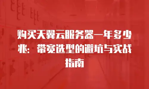 购买天翼云服务器一年多少兆：带宽选型的避坑与实战指南