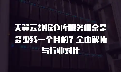 天翼云数据仓库服务佣金是多少钱一个月的？全面解析与行业对比