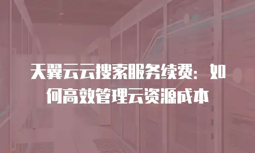 天翼云云搜索服务续费：如何高效管理云资源成本