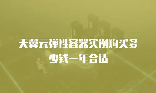 天翼云弹性容器实例购买多少钱一年合适