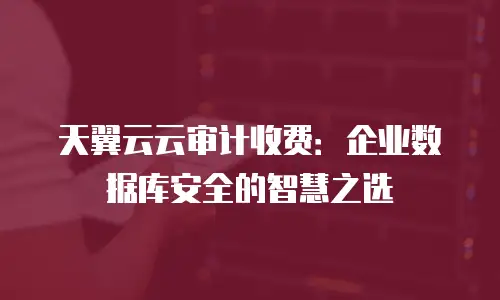 天翼云云审计收费：企业数据库安全的智慧之选