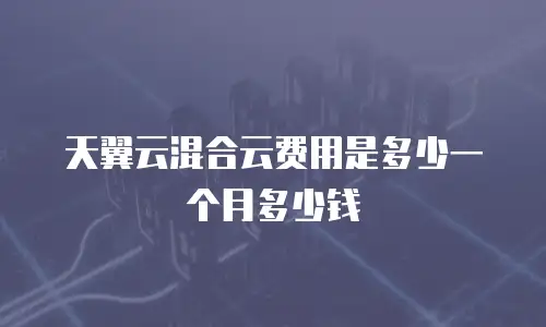天翼云混合云费用是多少一个月多少钱
