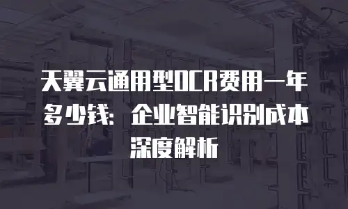 天翼云通用型OCR费用一年多少钱：企业智能识别成本深度解析