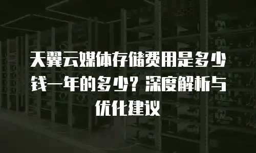天翼云媒体存储费用是多少钱一年的多少？深度解析与优化建议