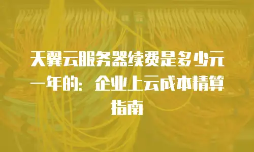 天翼云服务器续费是多少元一年的：企业上云成本精算指南