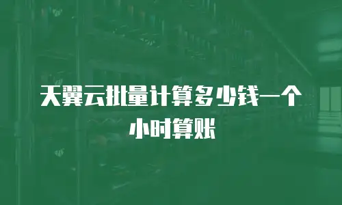 天翼云批量计算多少钱一个小时算账