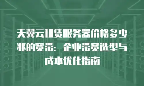 天翼云租赁服务器价格多少兆的宽带：企业带宽选型与成本优化指南