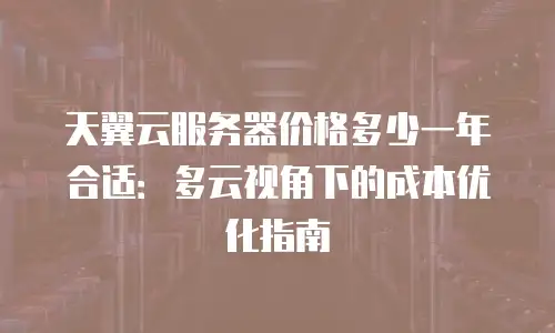 天翼云服务器价格多少一年合适：多云视角下的成本优化指南