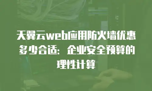 天翼云web应用防火墙优惠多少合适：企业安全预算的理性计算