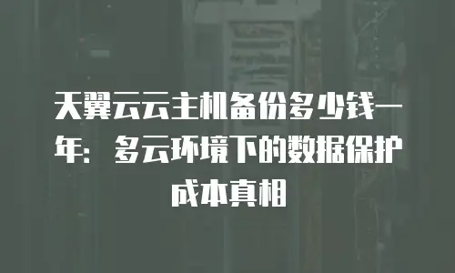 天翼云云主机备份多少钱一年：多云环境下的数据保护成本真相