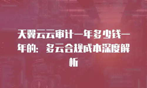 天翼云云审计一年多少钱一年的：多云合规成本深度解析