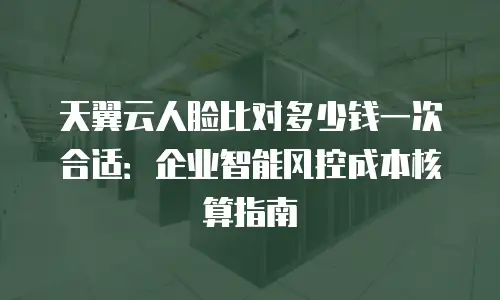 天翼云人脸比对多少钱一次合适：企业智能风控成本核算指南