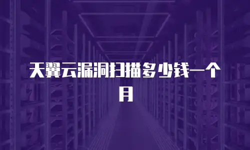 天翼云漏洞扫描多少钱一个月