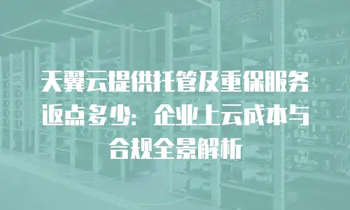 天翼云提供托管及重保服务返点多少：企业上云成本与合规全景解析