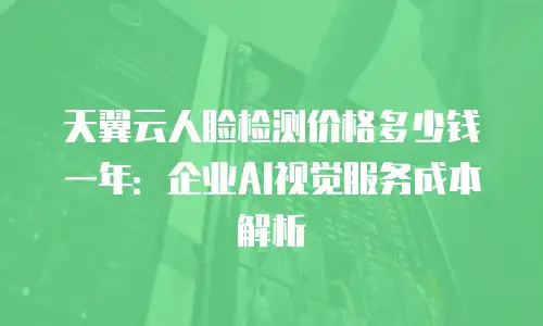 天翼云人脸检测价格多少钱一年：企业AI视觉服务成本解析