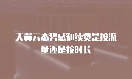 天翼云态势感知续费是按流量还是按时长