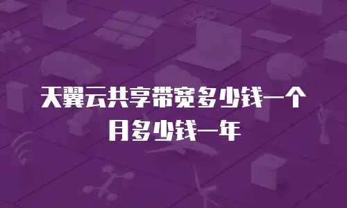 天翼云共享带宽多少钱一个月多少钱一年