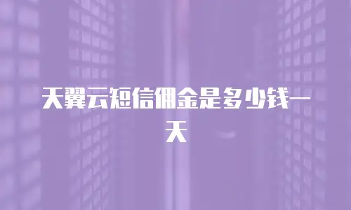 天翼云短信佣金是多少钱一天