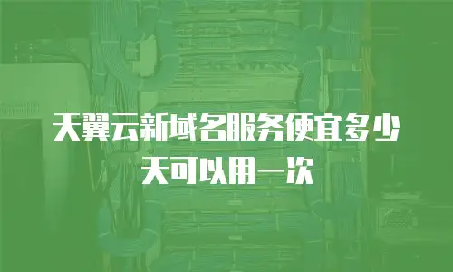 天翼云新域名服务便宜多少天可以用一次