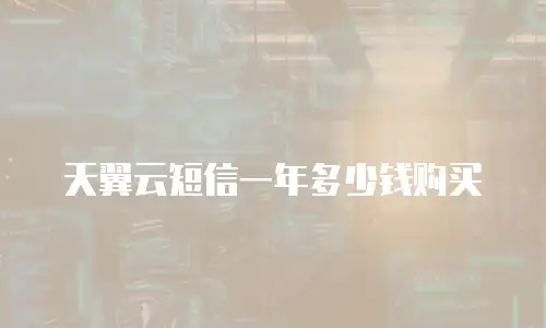 天翼云短信一年多少钱购买