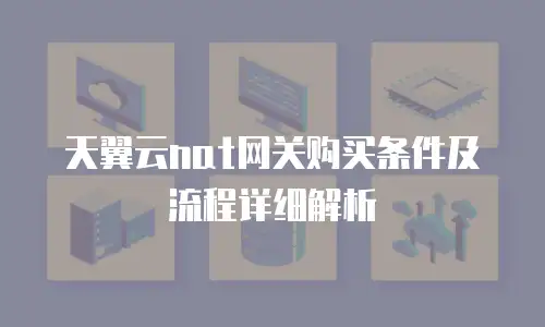 天翼云nat网关购买条件及流程详细解析