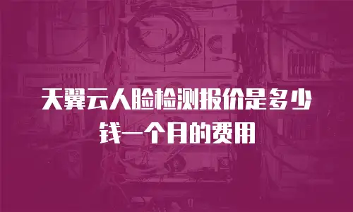 天翼云人脸检测报价是多少钱一个月的费用