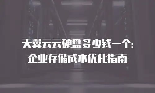 天翼云云硬盘多少钱一个：企业存储成本优化指南