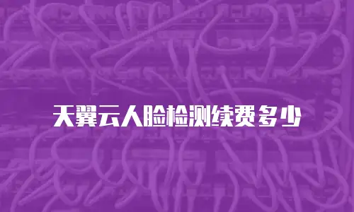 天翼云人脸检测续费多少