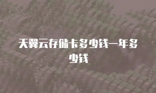 天翼云存储卡多少钱一年多少钱