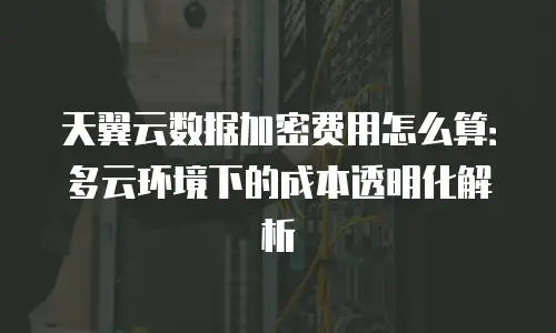 天翼云数据加密费用怎么算：多云环境下的成本透明化解析