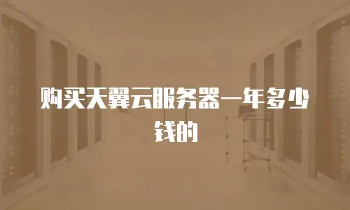 购买天翼云服务器一年多少钱的