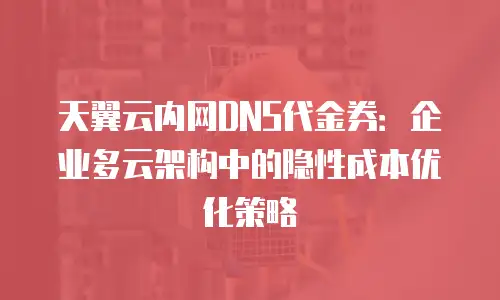 天翼云内网DNS代金券：企业多云架构中的隐性成本优化策略