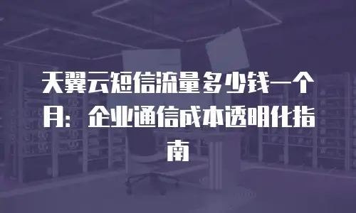 天翼云短信流量多少钱一个月：企业通信成本透明化指南