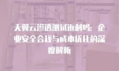 天翼云渗透测试返利吗：企业安全合规与成本优化的深度解析