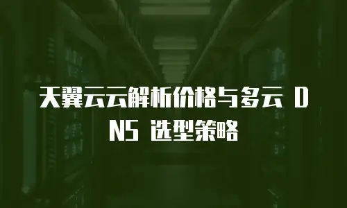 天翼云云解析价格与多云 DNS 选型策略