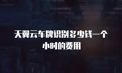 天翼云车牌识别多少钱一个小时的费用