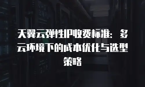 天翼云弹性IP收费标准：多云环境下的成本优化与选型策略