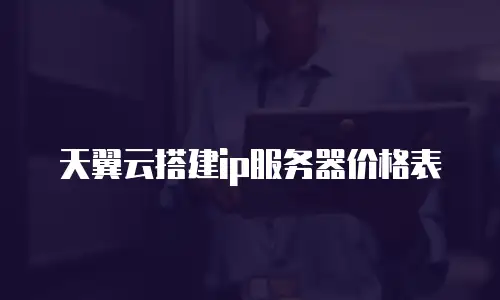 天翼云搭建ip服务器价格表