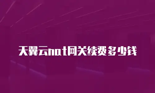 天翼云nat网关续费多少钱