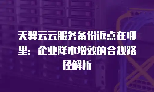 天翼云云服务备份返点在哪里：企业降本增效的合规路径解析