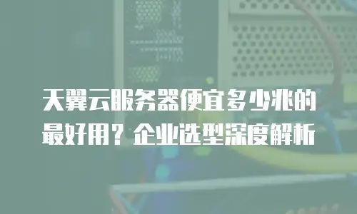 天翼云服务器便宜多少兆的最好用？企业选型深度解析