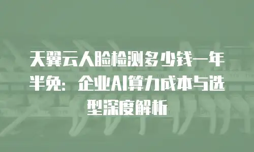 天翼云人脸检测多少钱一年半免：企业AI算力成本与选型深度解析